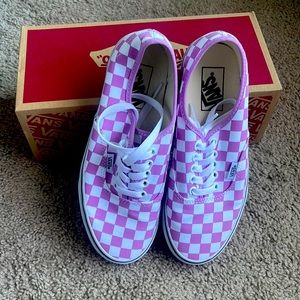 Vans Authentic Light Pink and White Checkered